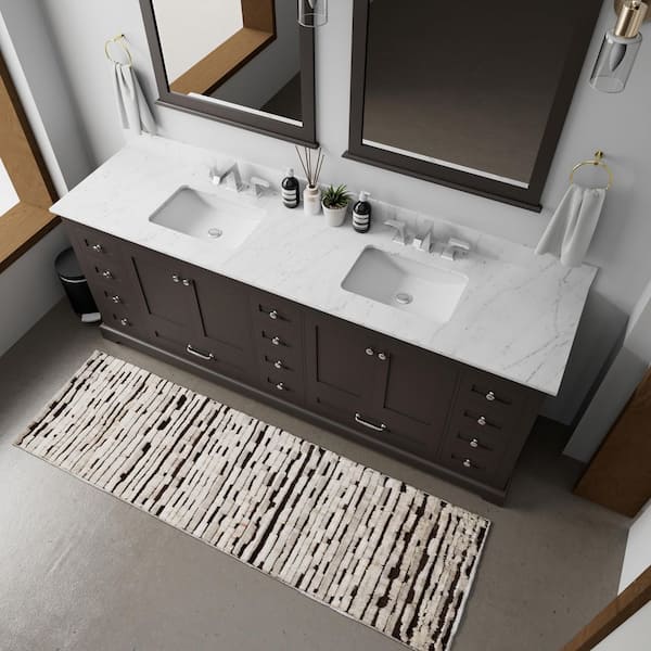 Dukes 84 in. W x 22 in. D Espresso Double Bath Vanity without Top