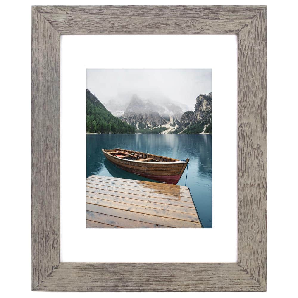 Gallery Solutions 11x14 Wood Wall Frame with Double Black Mat for 8x10 Image