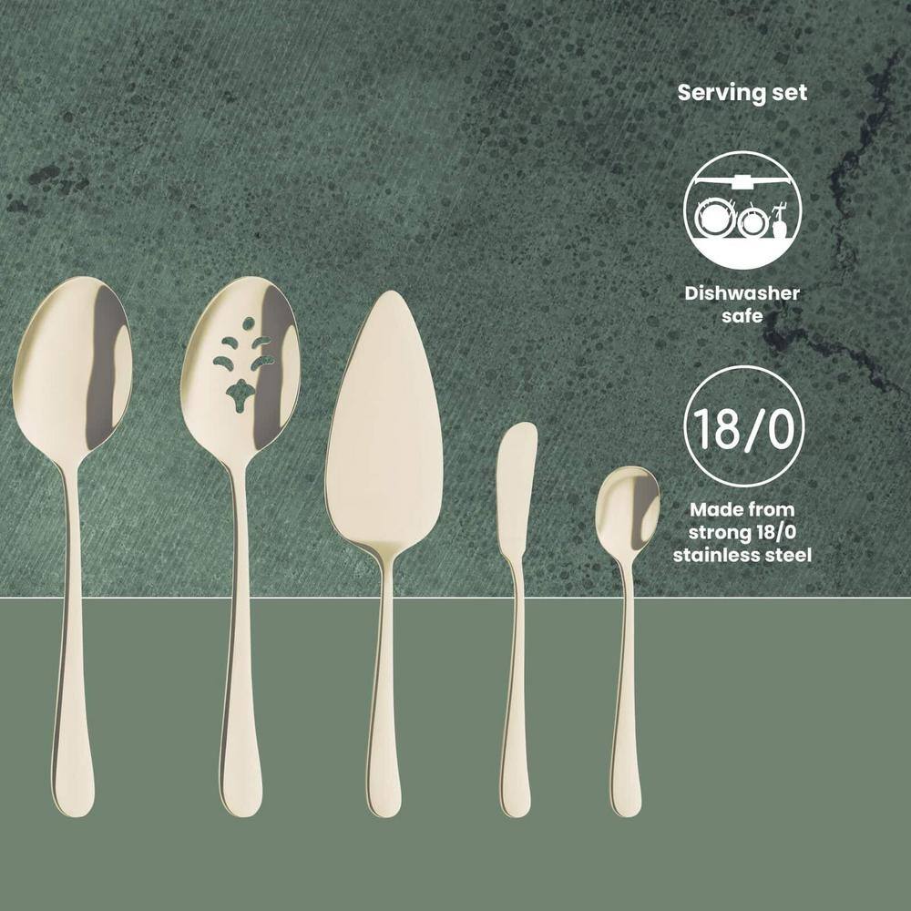 Champagne Stainless Steel 5-Piece Serving Set