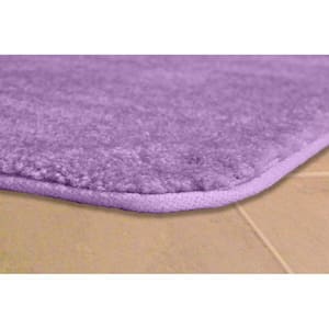 Traditional Purple 21 in. x 34 in. Washable Bathroom 3 Piece Rug Set
