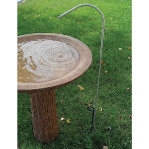 Stainless Steel Pedestal Bird Bath Dripper, Silver and Black