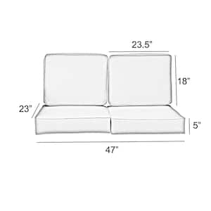 23 x 23.5 x 18 (4-Piece) Deep Seating Indoor/Outdoor Loveseat Cushion in Sunbrella Stanton Greystone