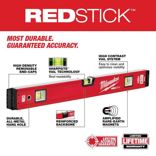 Milwaukee 16 in. REDSTICK Magnetic Box Level MLBXM16 - The Home Depot