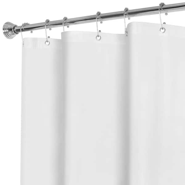 Hooked Style 6 Gauge White Vinyl Shower Curtain with Grommets 72 x 72" 