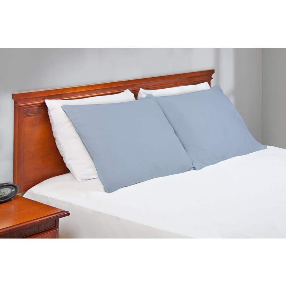 Light Blue Organic Cotton Hypoallergenic Queen Pillowcase Pair