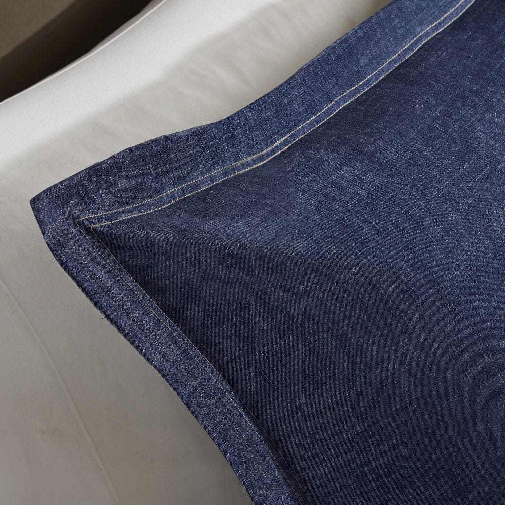 Perry Twin Blue Cotton Denim Comforter Set