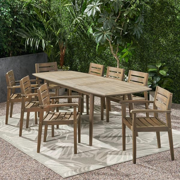 grey wooden garden dining set