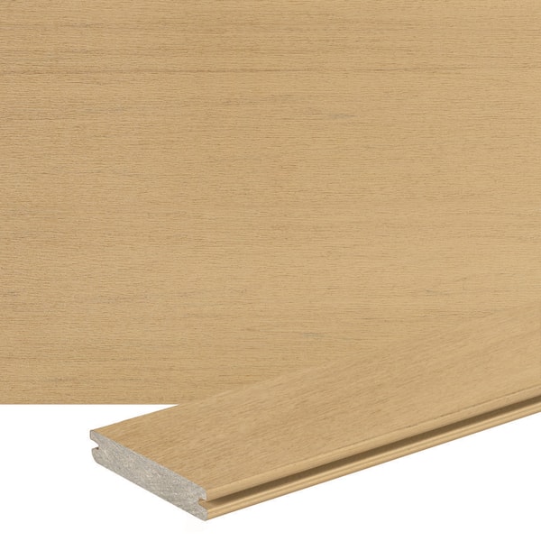 Composite Terrain+ 5/4 in. x6 in. x16 ft. Grooved Weathered Oak Composite Deck Board (Actual:. 94 in. x5. 36 in. x16 ft.