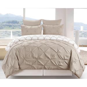 Esy Reversible 3-Piece Duvet Queen Set in Taupe