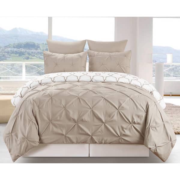 Duck River Esy Reversible 3-Piece Duvet Queen Set in Taupe