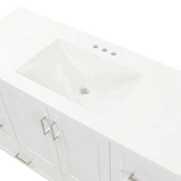 Glacier Bay Maybell 49 in. Single Sink White Bath Vanity with