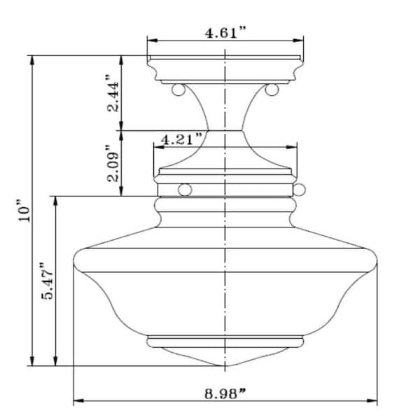 Schoolhouse Oil Rubbed Bronze Ceiling Mount Light