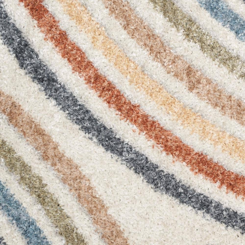 Multicolor Abstract Rectangular 4' x 6' Synthetic Rug