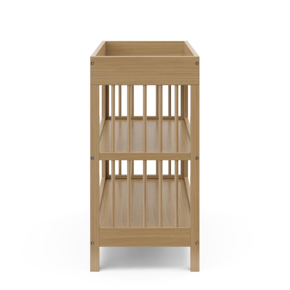 Driftwood Pine Wood Changing Table with Water-Resistant Pad
