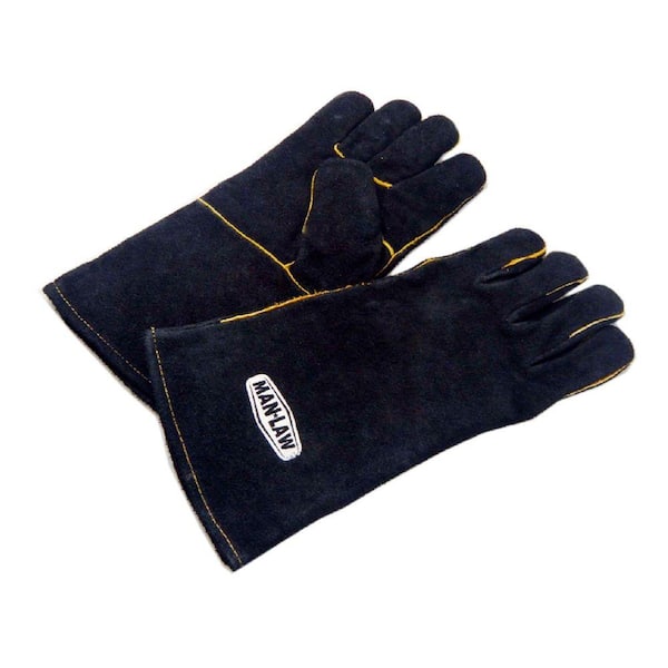 MAN LAW 14 in. Leather BBQ Gloves