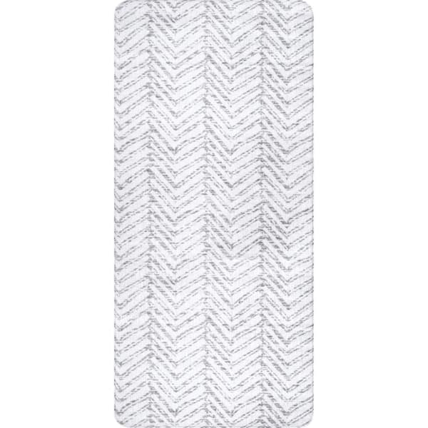 nuLOOM Rosanne Geometric Anti Fatigue Kitchen or Laundry Room Comfort Mat Light Gray 2 ft. x 3 ft. Modern Comfort Mat