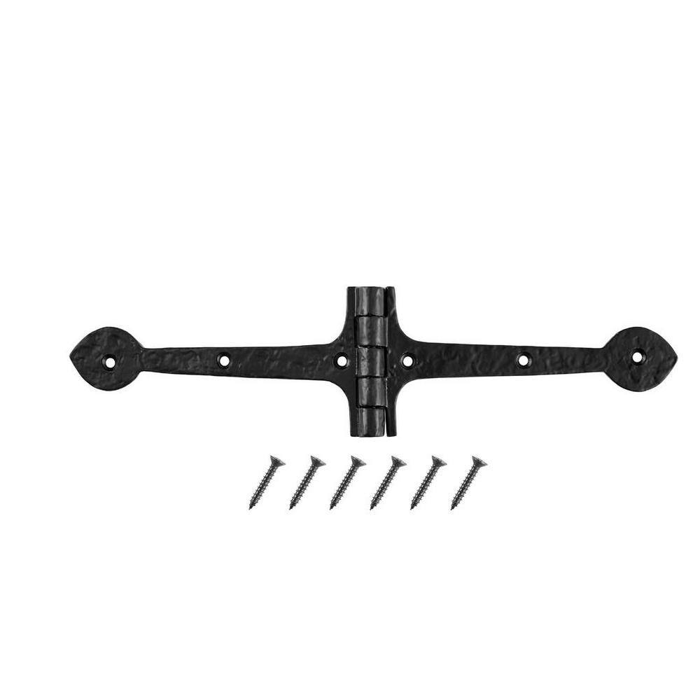 8 in. Matte Black Cast Iron Strap Hinge