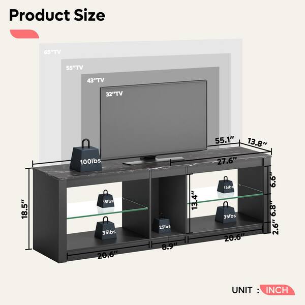 Tv rack size for clearance 55 inches tv