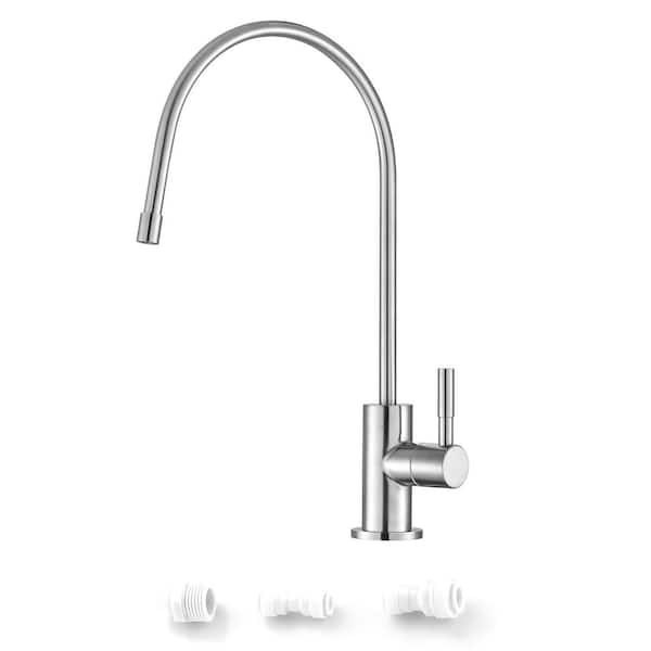 Logmey Single-Handle Beverage Faucet Kitchen Water Filter Faucet Stainless Steel Brushed Nickel Drinking Water Faucet