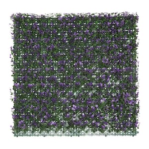 20 in.Hx20 in.W Plastic Artificial Ivy Purple Shrub Leaves Hedge Privacy Garden Fence for Home Backyard Garden, 1-Pieces