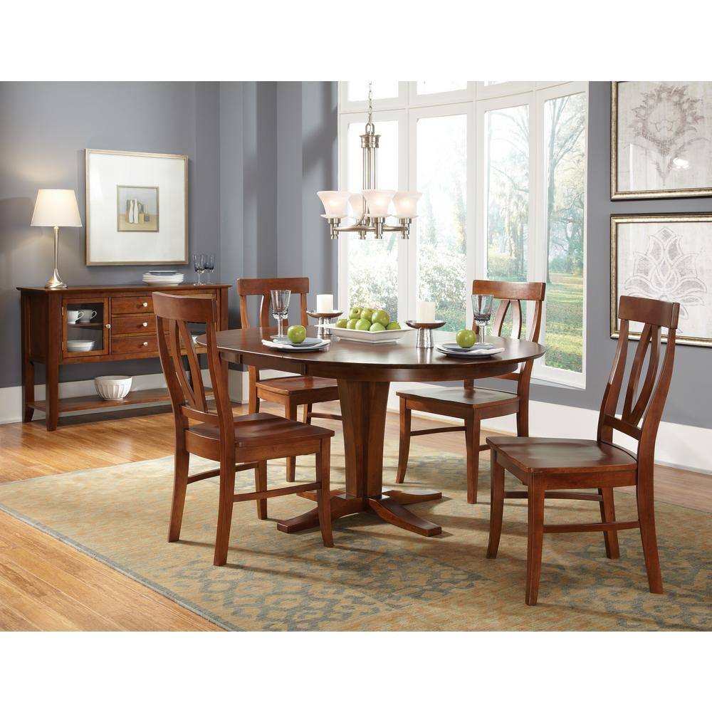 Espresso High Back Solid Wood Side Chairs, Set of 2