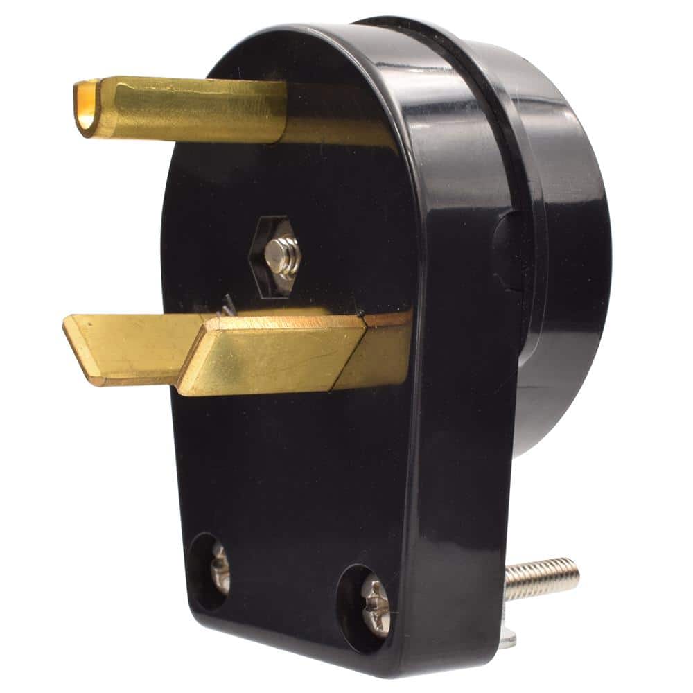 30 Amp 125-Volt 2-Pole/3-Wire NEMA TT-30P Angle Travel Trailer Plug, Black price history on PriceWatchPro