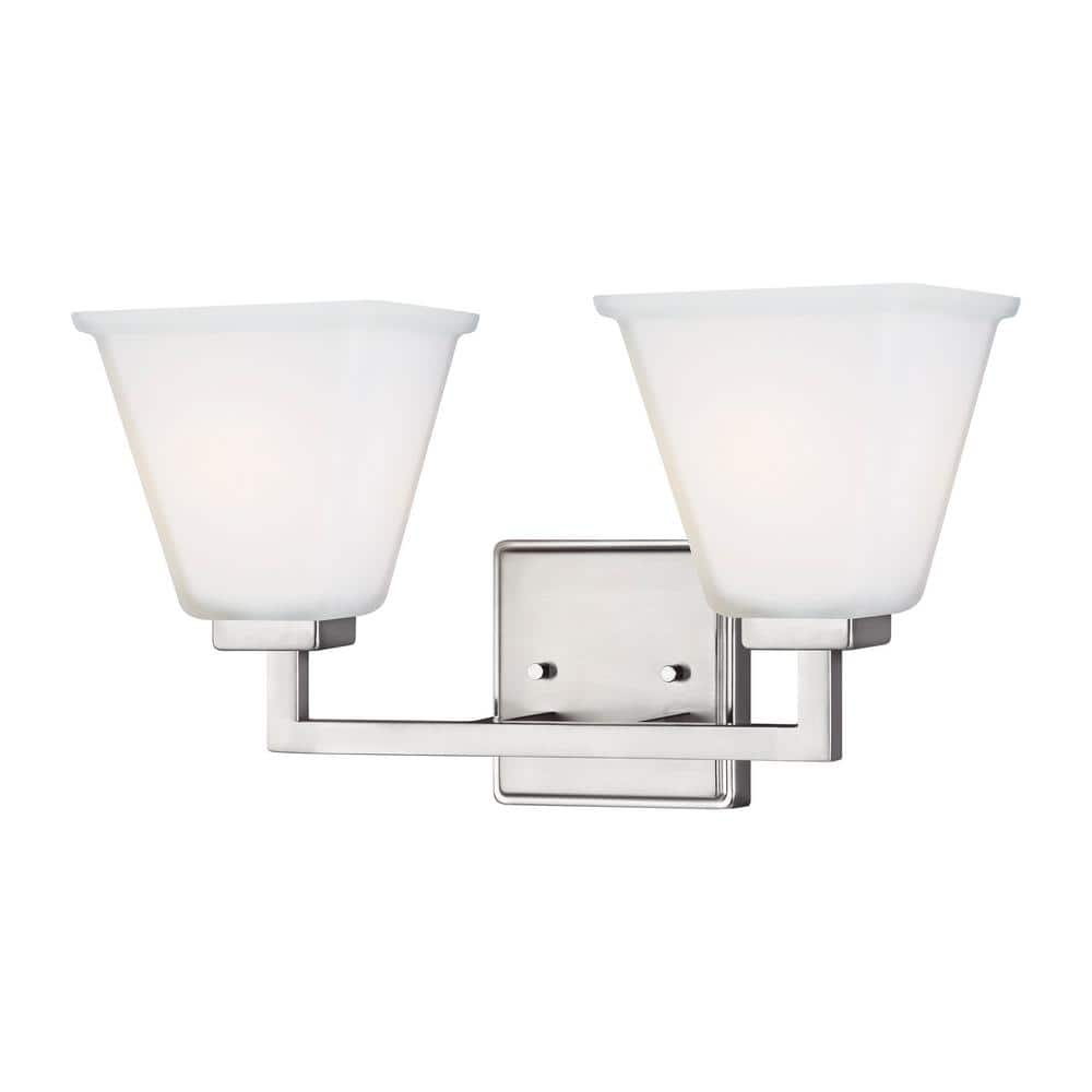 Ellis Harper Brushed Nickel 2-Light Vanity with Etched Glass