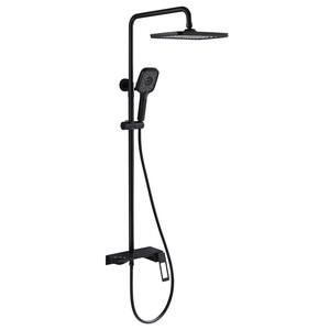 3-Spray Multifunction Tub and Shower Faucet with 3 Setting Handshower in Matte Black