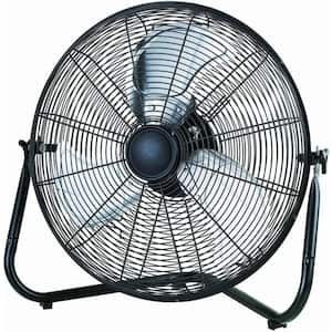 20 in. 3 Fan Speeds Floor Portable Fan in Black with Manual Control and 360-Degree Pivot High Velocity Steel