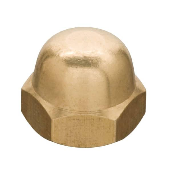 Everbilt #8-32 Coarse Brass Cap Nut (2-Piece per Pack)