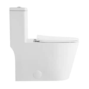 1-Piece 1.1 GPF Single Flush Dreux High Efficiency Elongated Toilet with Extra-Strong Flush Technology