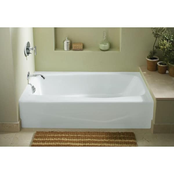 Villager 60 in. x 30.25 in. Soaking Bathtub with Left-Hand Drain in White