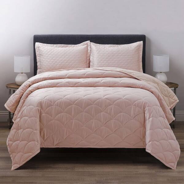 Nikki Chu Scallop Quilted Rose Gold Queen Pillow Sham SH000562 Q