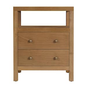 Nora Natural 2-Drawer 21 in. W Wood Nightstand