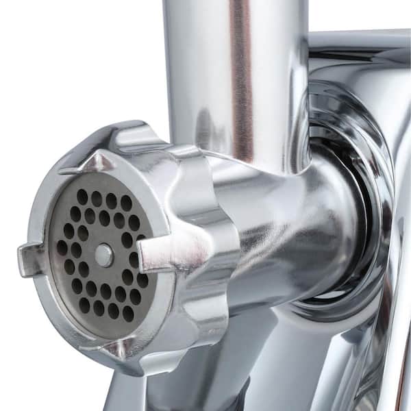 Series 250W White/Chrome Electric Meat Grinder with Sausage Stuffing Tubes