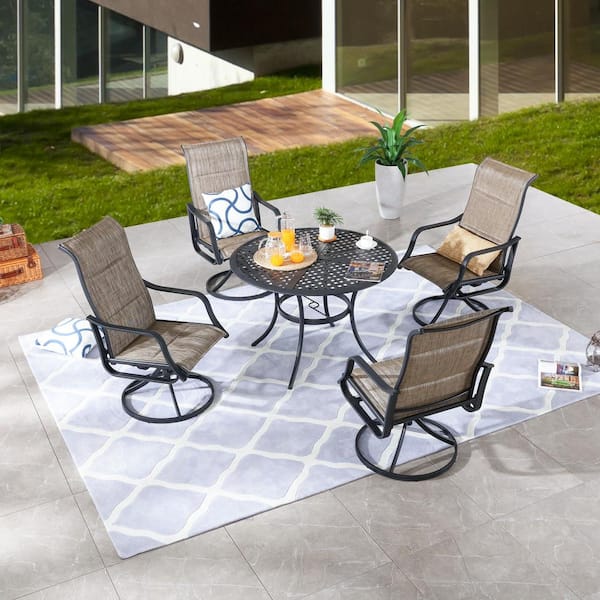 Patio Festival 5-Piece Metal Round Outdoor Dining Set