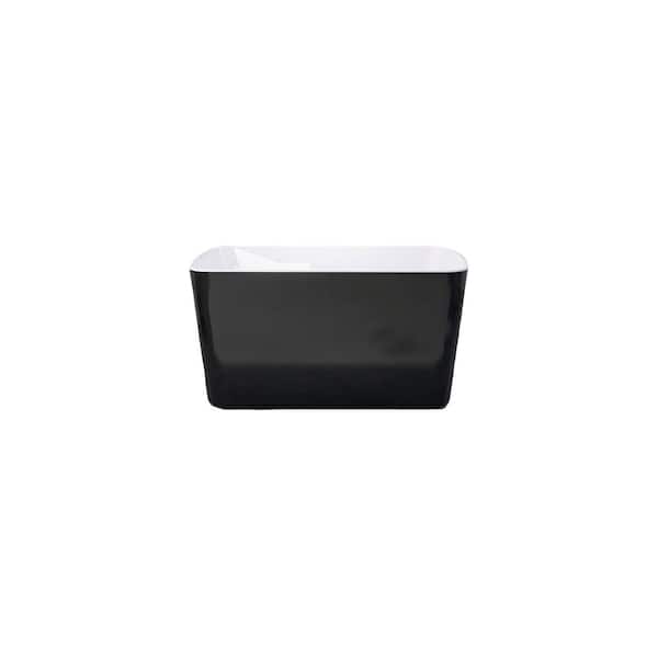 49 in. x 28 in. Acrylic Freestanding Soaking Bathtub in Black