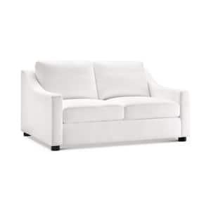 Garcelle 41 in. White Loveseat Fabric Stain-Resistant