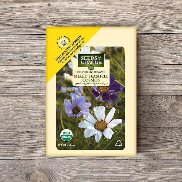 Seeds of Change 0.01 lbs. Organic Mixed Seashell Cosmos Flower Seed 01110 -  The Home Depot