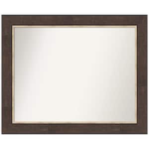 Lined Bronze 33 in. W x 27 in. H Non-Beveled Bathroom Wall Mirror in Bronze