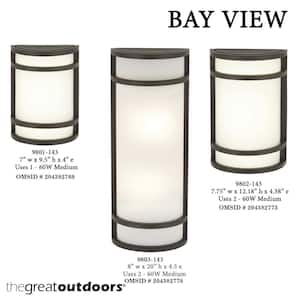 Bay View 2-Light Oil-Rubbed Bronze Outdoor Wall Lantern Sconce