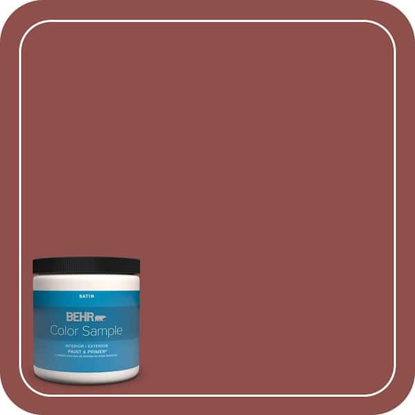 BEHR PREMIUM PLUS 8 oz. #S140-6 Moroccan Ruby Satin Enamel Interior/Exterior Paint & Primer Color Sample