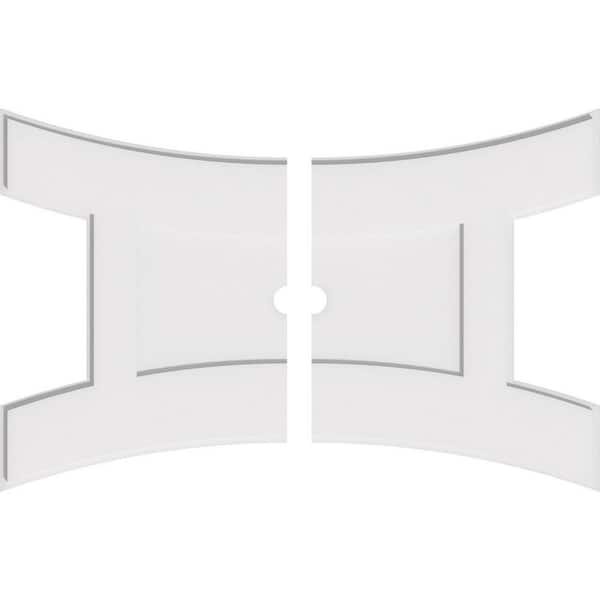 Ekena Millwork 40 in. W x 26-5/8 in. H x 2 in. ID x 1 in. P Haven Architectural Grade PVC Contemporary Ceiling Medallion (2-Piece)