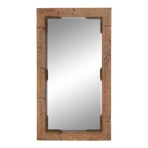 70 in. x 40 in. Brown Wood Rustic Rectangle Wall Mirror