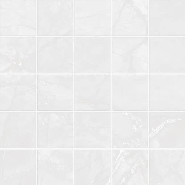 Florida Tile Home Collection Michelangelo Light Gray 12 in. x 12 in. Matte Square Porcelain Floor and Wall Mosaic Tile (5 sq. ft. /Case)