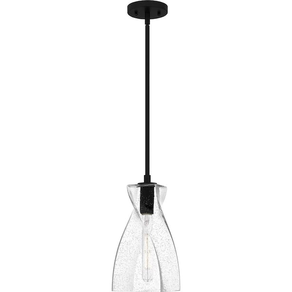 Quoizel Stetson 60-Watt 1-Light Matte Black Mini Pendant Light