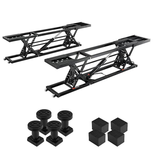 Car Lift, 7,000 lbs. Capacity Portable Car Lift, with Extended-Length Plates, 26. 8 in. Max. Height, Heavy-duty Steel