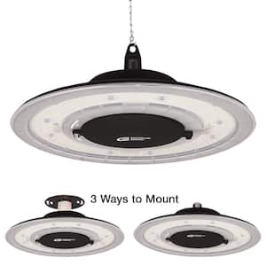 12 in. 12000 Lumens 100-Watt Lightweight Round Integrated LED High Bay Light 120-277 Volt Mounting Options Dimmable