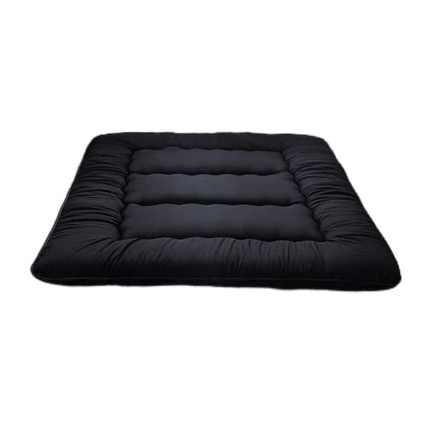 Black Full Soft High Density Foam 4 in. Japanese Floor Futon Mattress, Foldable Roll Up Mattress for Home, Dormitory