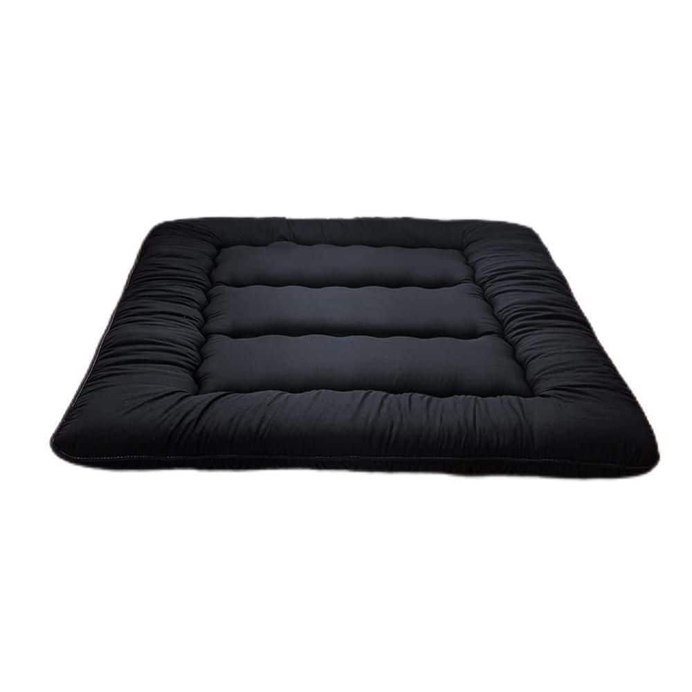 Black Full Soft High Density Foam 4 in. Japanese Floor Futon Mattress, Fold